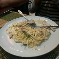 Carbonara for the youngest family member at Sai Than Boon in Phuket