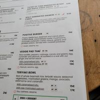 Part of the menu at Positive Deli - Rue de Satory in Versailles
