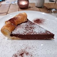 chocolate cake at Brasserie Forestiere in Bruges