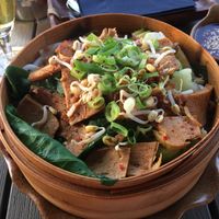 Steamed udon with sausage at Anh Dao in Berlin