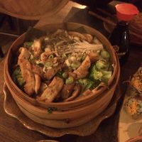 Steamed udon noodle dish with tofu and veggies. at Anh Dao in Berlin