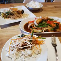 Vegan Pad Thai and Vegan Chili Basil at Ma Now Thai Kitchen in Port Coquitlam