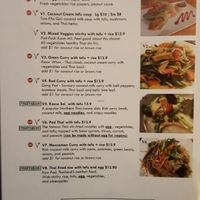 menu  at Ma Now Thai Kitchen in Port Coquitlam