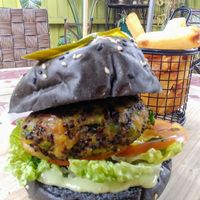 Earth burger at Kofi Beans in Croydon