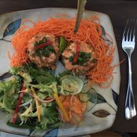 Delicious mock crab cakes at Kind Earth Eatery in Dar Es Salaam