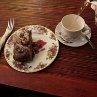 Drizzle cake with cranberry and raspberry   at Biddy's Tea Room in Norwich