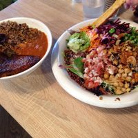 Curry with tempeh and rhino bowl. Massive. at Urban Herbivore - Kensington Market in Toronto
