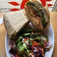Sandwich and salad  at Urban Herbivore - Kensington Market in Toronto