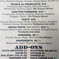 part of the menu  at Blind Lady Ale House in San Diego