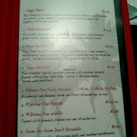 veggie section of menu  at The Potholder Cafe in Long Beach