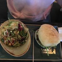 burger with salad at Peter Pane in Binz