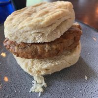 Fried tofu chik’n biscuit (brunch special)  at Graze in Nashville