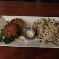 Earth & Sea. chickpea cakes with seaweed. YUM!! at Graze in Nashville