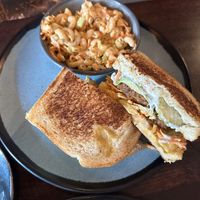 Hot Tempeh Sandwich with side of Macaroni Salad  at Graze in Nashville