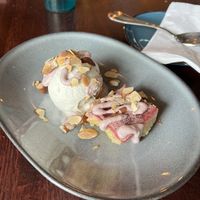 lemon raspberry slice w ice cream  at Graze in Nashville