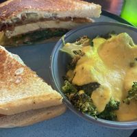 Tofu Chk’n Club with Broccoli Cheddar side   at Graze in Nashville