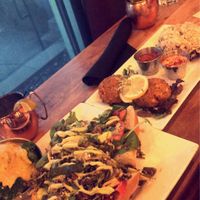 Brussel & mushroom sandwich w broccoli cheeze & the sea & earth salad  at Graze in Nashville