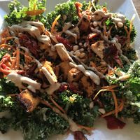 The citrus kale salad with bacon tempeh. Soo good! Make sure to get the bacon tempeh. at Graze in Nashville