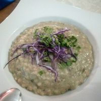 "risotto" with mushrooms (amazing!) at Dolmen Bar in Lanzarote