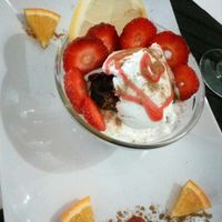 vanilla ice cream with chocolate mousse at Dolmen Bar in Lanzarote