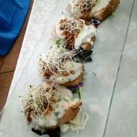 vegan cheese and pecorino cheese at Dolmen Bar in Lanzarote