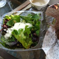 The Vegan Caesar Salad was fabulous: the fresh greens, the dressing and the very crunchy (a little too hard?) chickpeas were delicious. I will order that side again. at Burger Vegan in Montreal