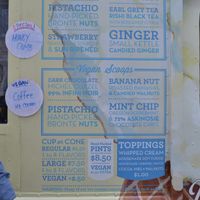 Truck ice cream menu at Van Leeuwen Ice Cream - Arts District in Los Angeles