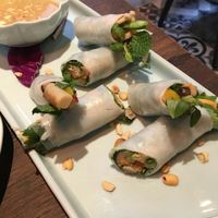 fresh spring rolls with divine sauce  at Uu Dam Chay in Hanoi