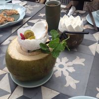 coconut drink at Uu Dam Chay in Hanoi