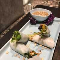 Fresh rolls with peanut sauce  at Uu Dam Chay in Hanoi