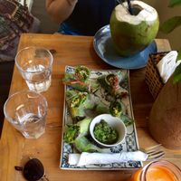 super scrummy rice paper rolls! at Om Hanoi in Hanoi