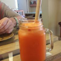 Carrot orange juice at Om Hanoi in Hanoi