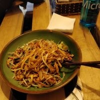 Pad thai (partially eaten) at Om Hanoi in Hanoi