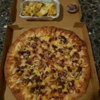 The first ever stuffed crust vegan pizza at Pizza Bite :D at Pizza Bite in Athens