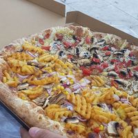 2 vegan pizzas in 1 !  at Pizza Bite in Athens