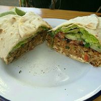 korean BBQ pulled jackfruit wrap at gud in Altrincham