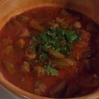 delicious okra in tomato sauce! at Al Zaytouna in Vienna