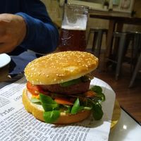 Beyond meat burger at 269 Gastro Vegan in Salamanca