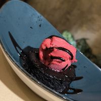 Coulan de chocolate at 269 Gastro Vegan in Salamanca