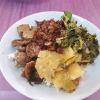 Rice with 4 toppings at Jay Nature in Songkhla