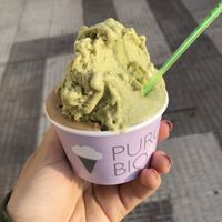 coffee and pistachio  at Puro & Bio in Sevilla