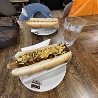 Original & a Chilli Hot Dog  at 3 Three's Coffee Lounge in Birmingham