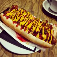 Hot dog at 3 Three's Coffee Lounge in Birmingham