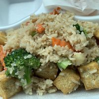 Thai basil rice with tofu (no egg) at Nakorn Thai Cuisine in Brunswick
