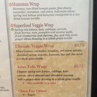 menu  at Cafe Soleil in Springdale