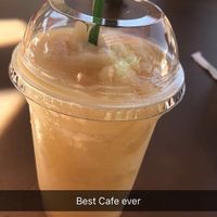 Dairy free pineapple smoothie  at Cafe Soleil in Springdale