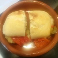 Mini sandwich with peppers at Mona Pinkerton in Madrid