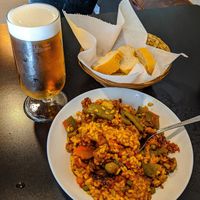Paella and Beer. 😙👌🏽 at Mona Pinkerton in Madrid