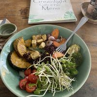 Half eaten as I forgot to take picture before but it was a ‘build your own’ bowl. Delicious   at Greenlight Cafe & Bar in Koh Samui