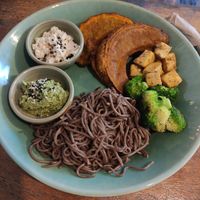 Build your own bowl with vegan cheese and vegan pesto at Greenlight Cafe & Bar in Koh Samui